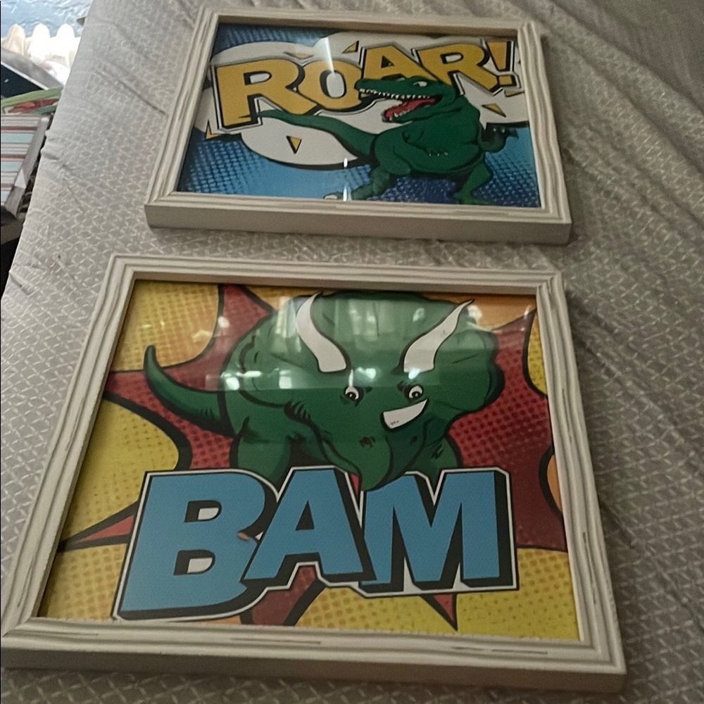 Vibrant Green and Blue Comic Art Panels